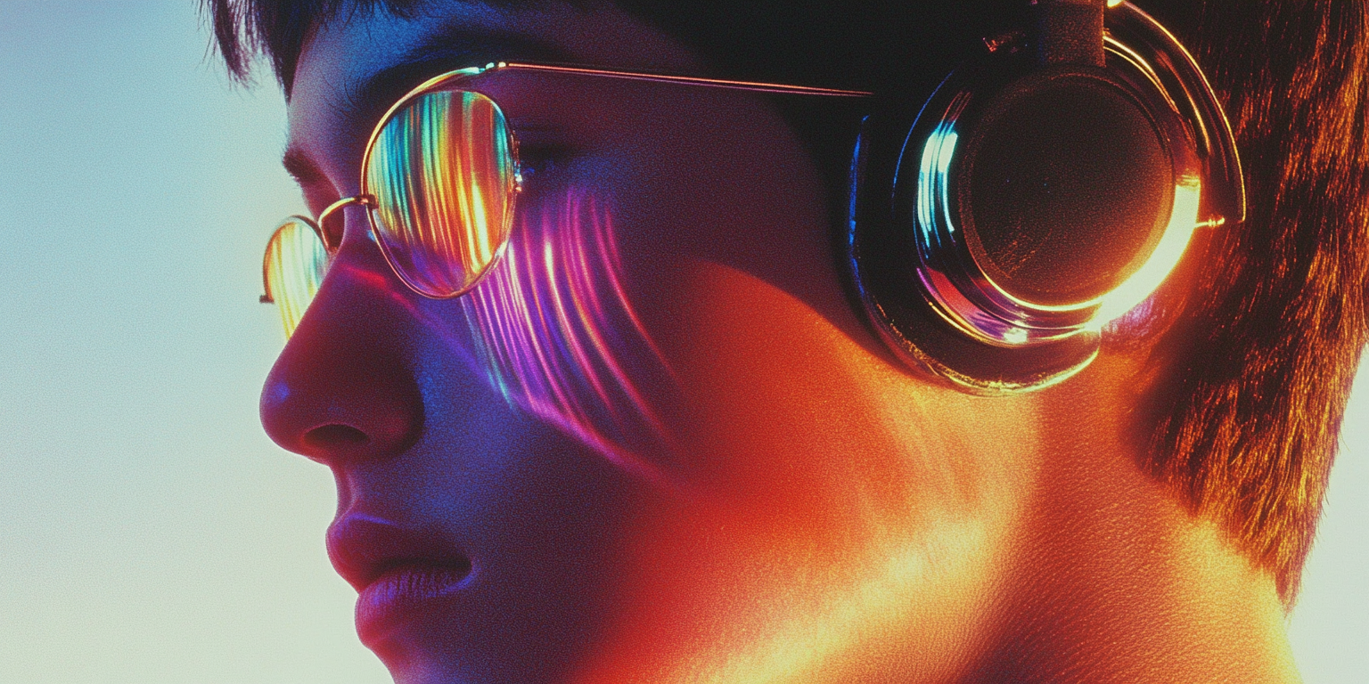 A clean flat-style illustration showing a laptop with an open PDF turning into audio waves and a pair of headphones, symbolizing AI audiobook creation.