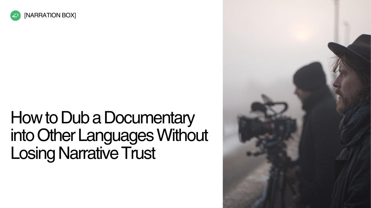AI dubbing workflow for documentary filmmakers in US and UK using multilingual voiceover technology