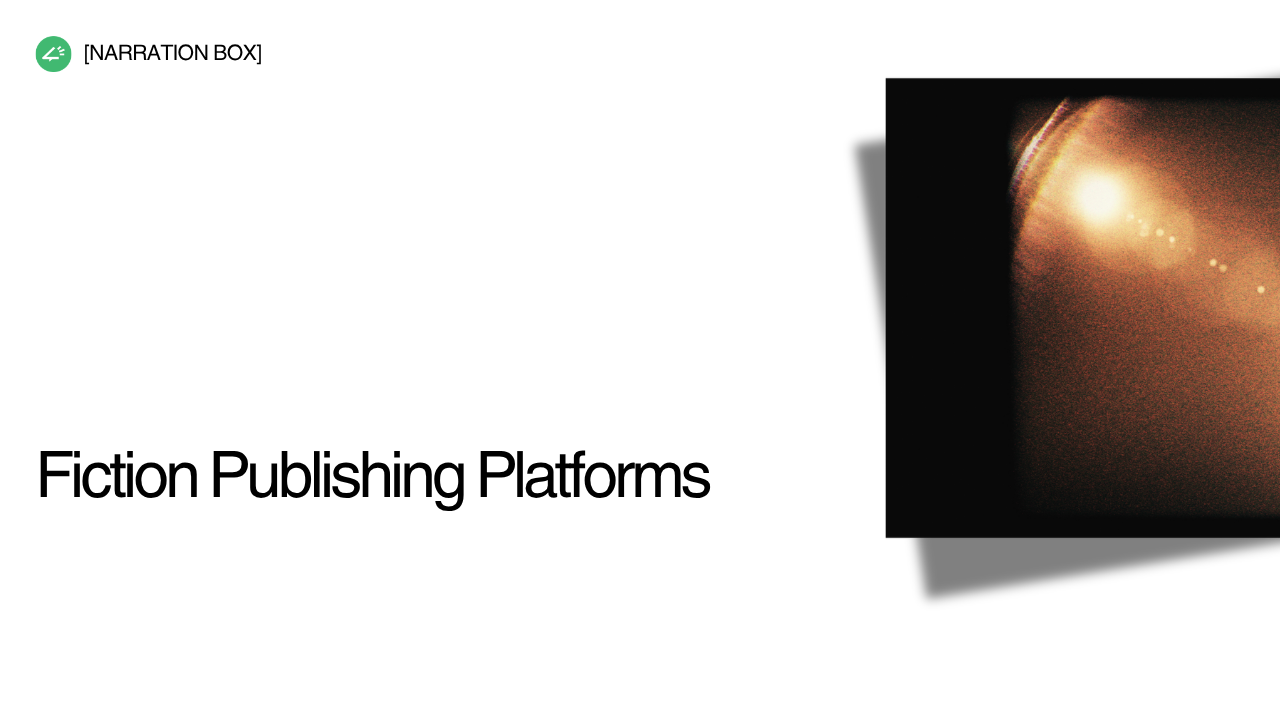 Fiction publishing platforms guide for indie authors in US and UK showing ebook and audiobook distribution via Amazon KDP, IngramSpark, Kobo and AI voice narration.